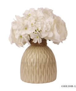 گلدان آبی سرامیکی طرحدار لبه کنفی