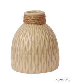 گلدان آبی سرامیکی طرحدار لبه کنفی