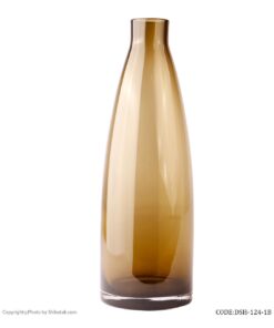 گلدان شیشه ای رومیزی طرح بطری بژ