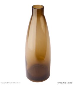 گلدان شیشه ای رومیزی طرح بطری بژ