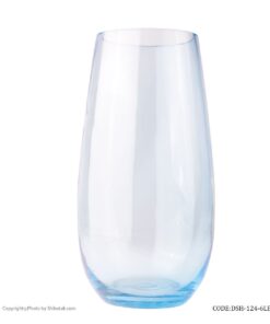 گلدان شیشه ای رومیزی پافیلی آبی رنگ