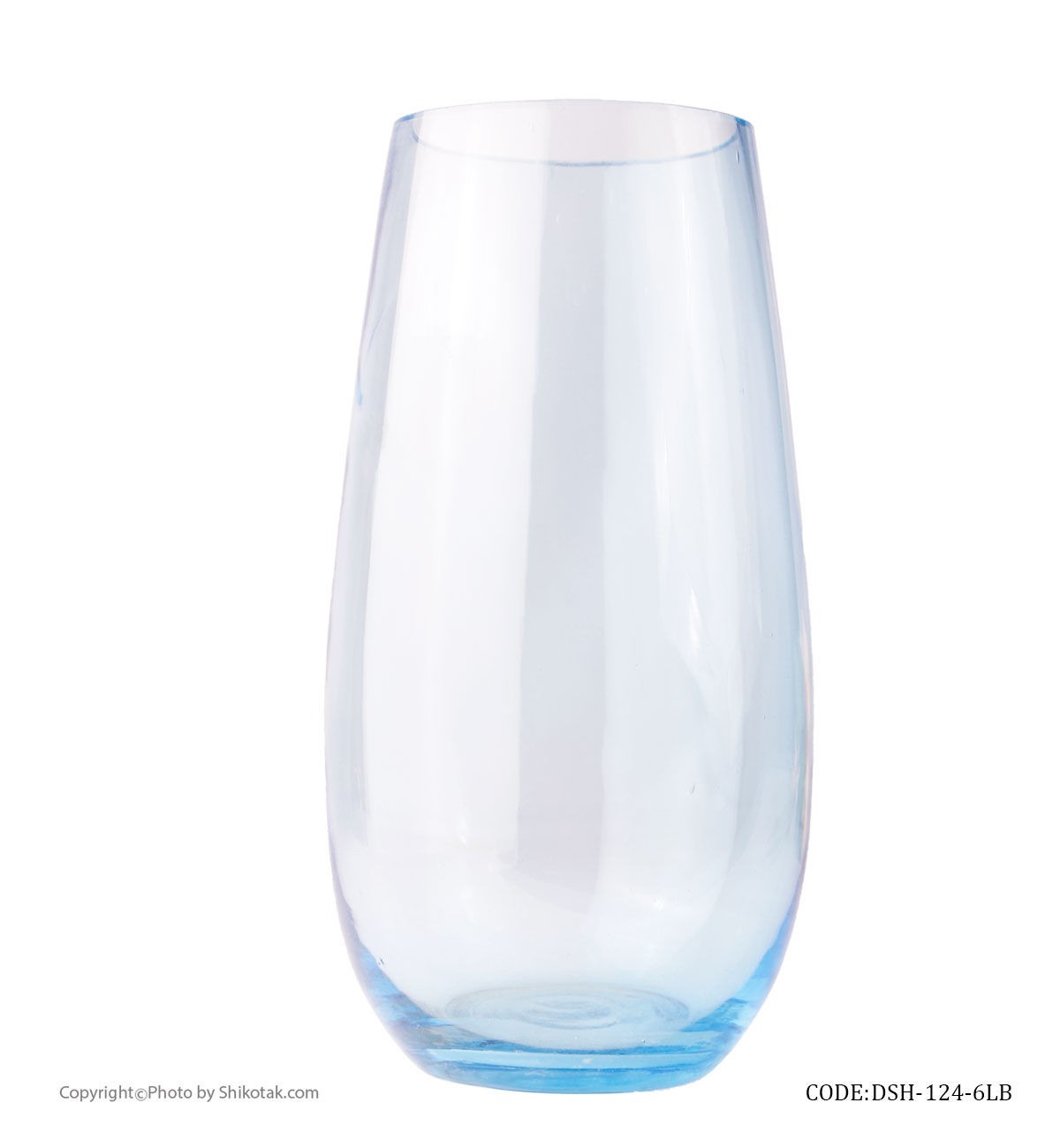 گلدان شیشه ای رومیزی پافیلی آبی رنگ