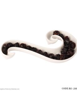 اردو خوری سفید سرامیکی طرح مارپیچ کوچک