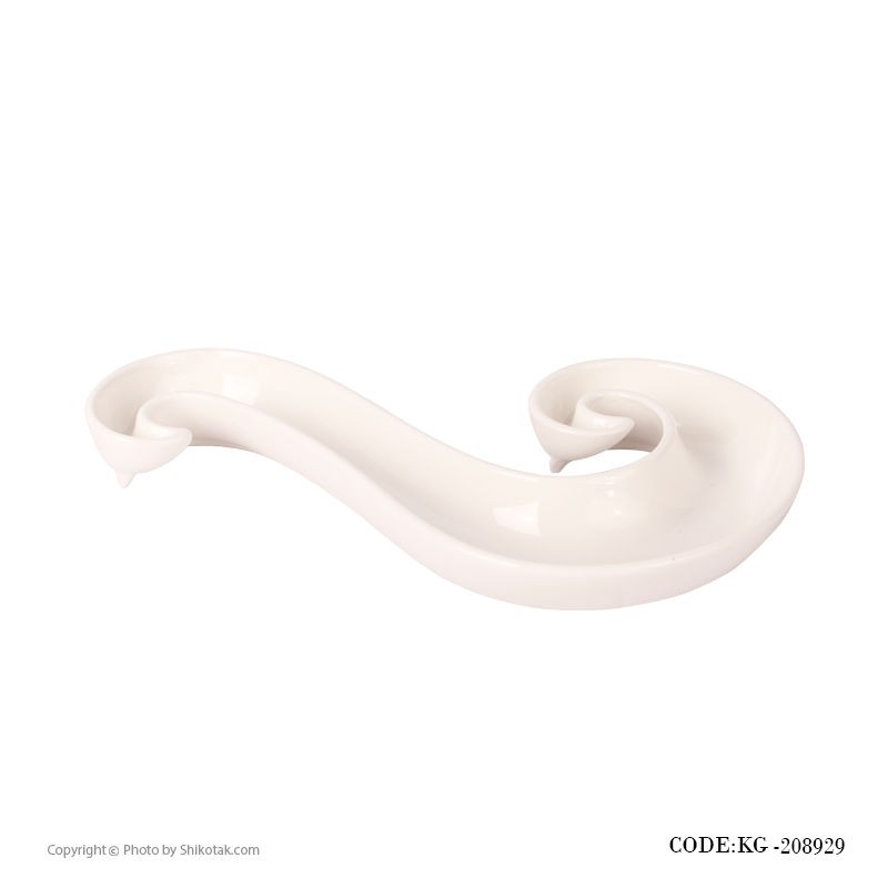 اردو خوری سفید سرامیکی طرح مارپیچ کوچک