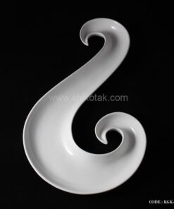 ظرف اردو خوری سفید سرامیکی طرح حلزونی مارپیچ