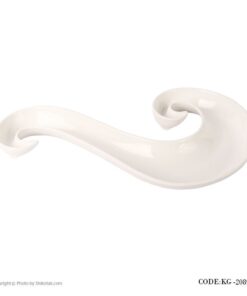 ظرف اردو خوری سفید سرامیکی طرح حلزونی مارپیچ