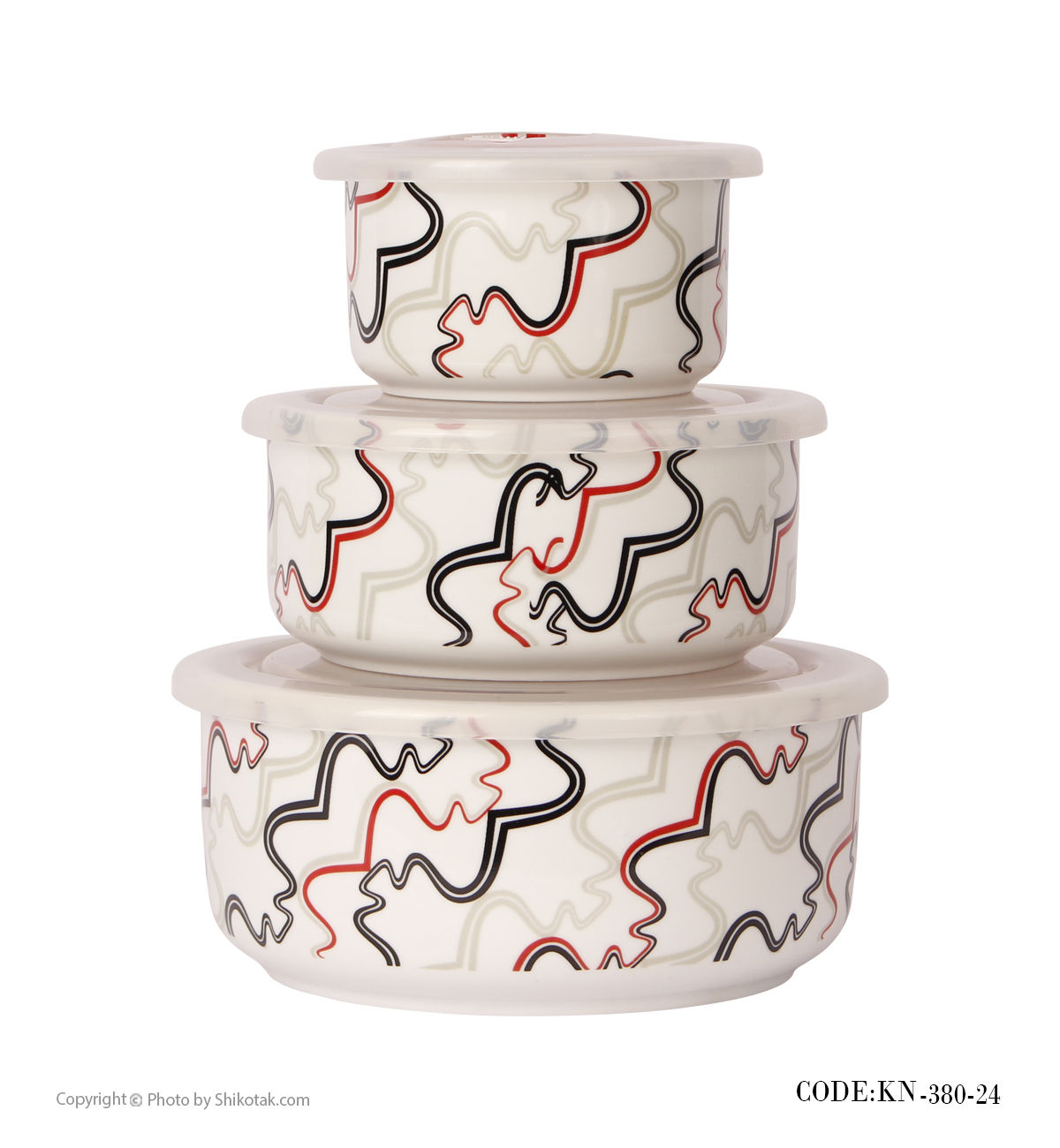 ظروف چینی نگهداری غذا طرح موج