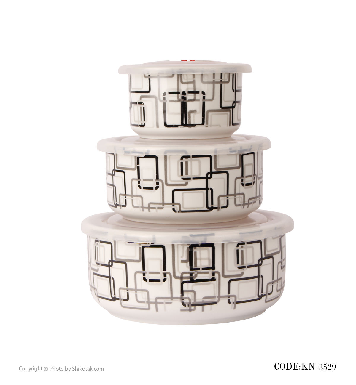 ظروف سه تکه چینی طرح مشبک