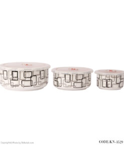 ظروف سه تکه چینی طرح مشبک