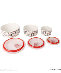 ظروف سه تکه چینی طرح مشبک