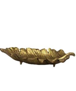 میوه خوری طلایی پلی استر طرح برگ