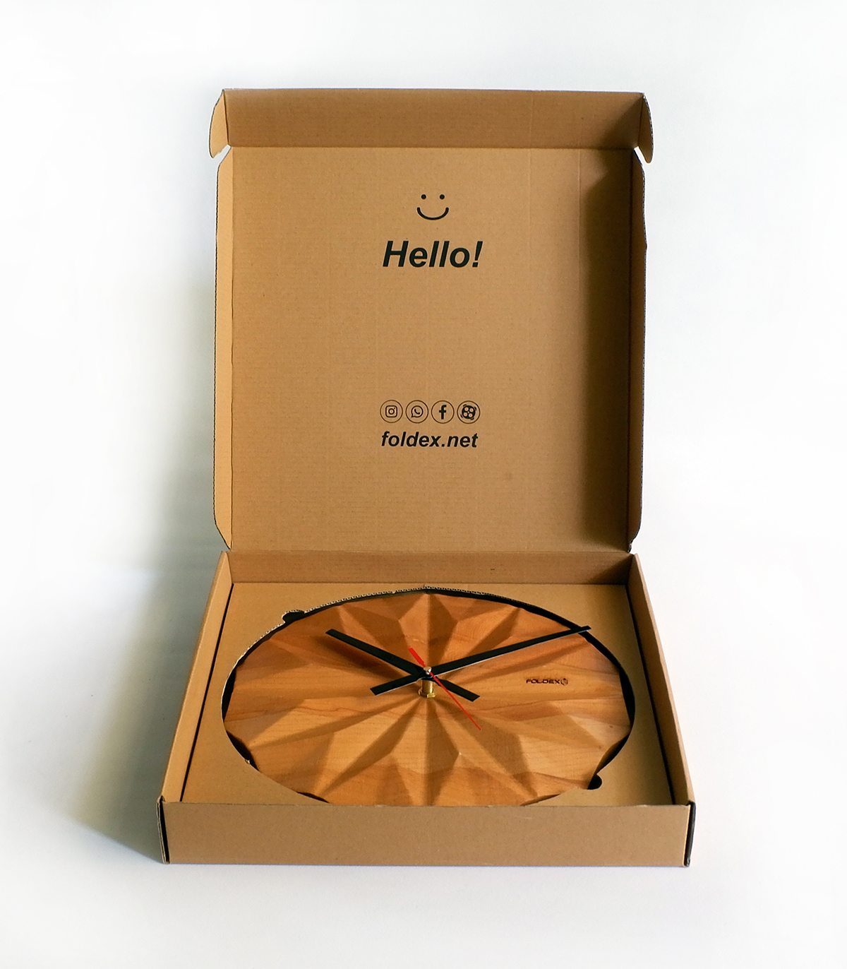 ساعت دیواری چوبی فولدکس مدل دیلایت