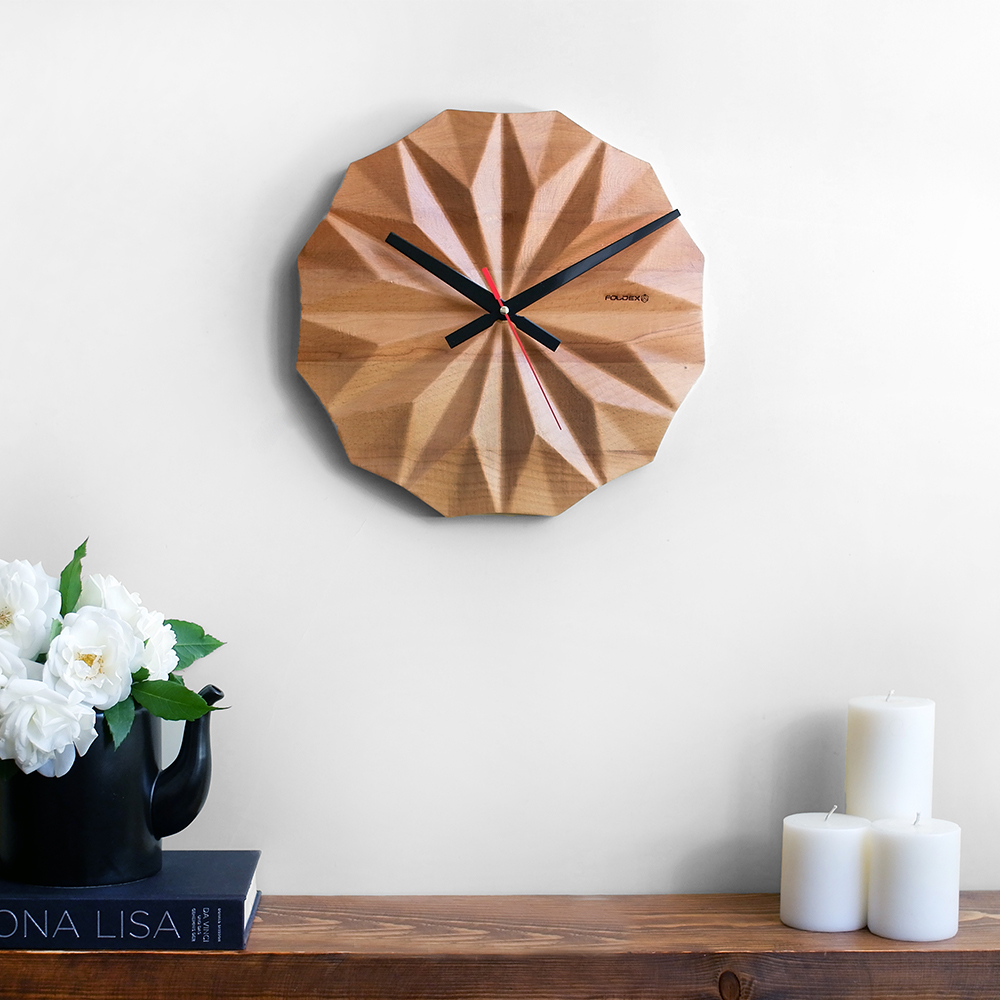 ساعت دیواری چوبی فولدکس مدل دیلایت