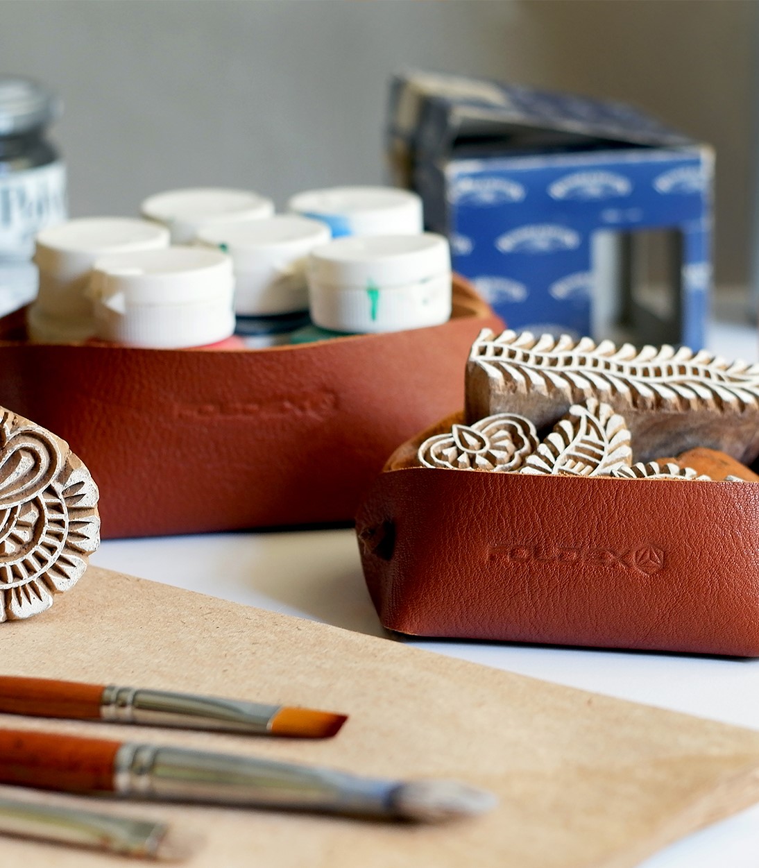 ست باکس چرمی پک دو عددی مربعی