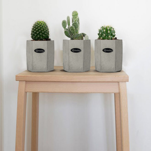 گلدان بتنی 6 ضلعی بزرگ طرح dco8