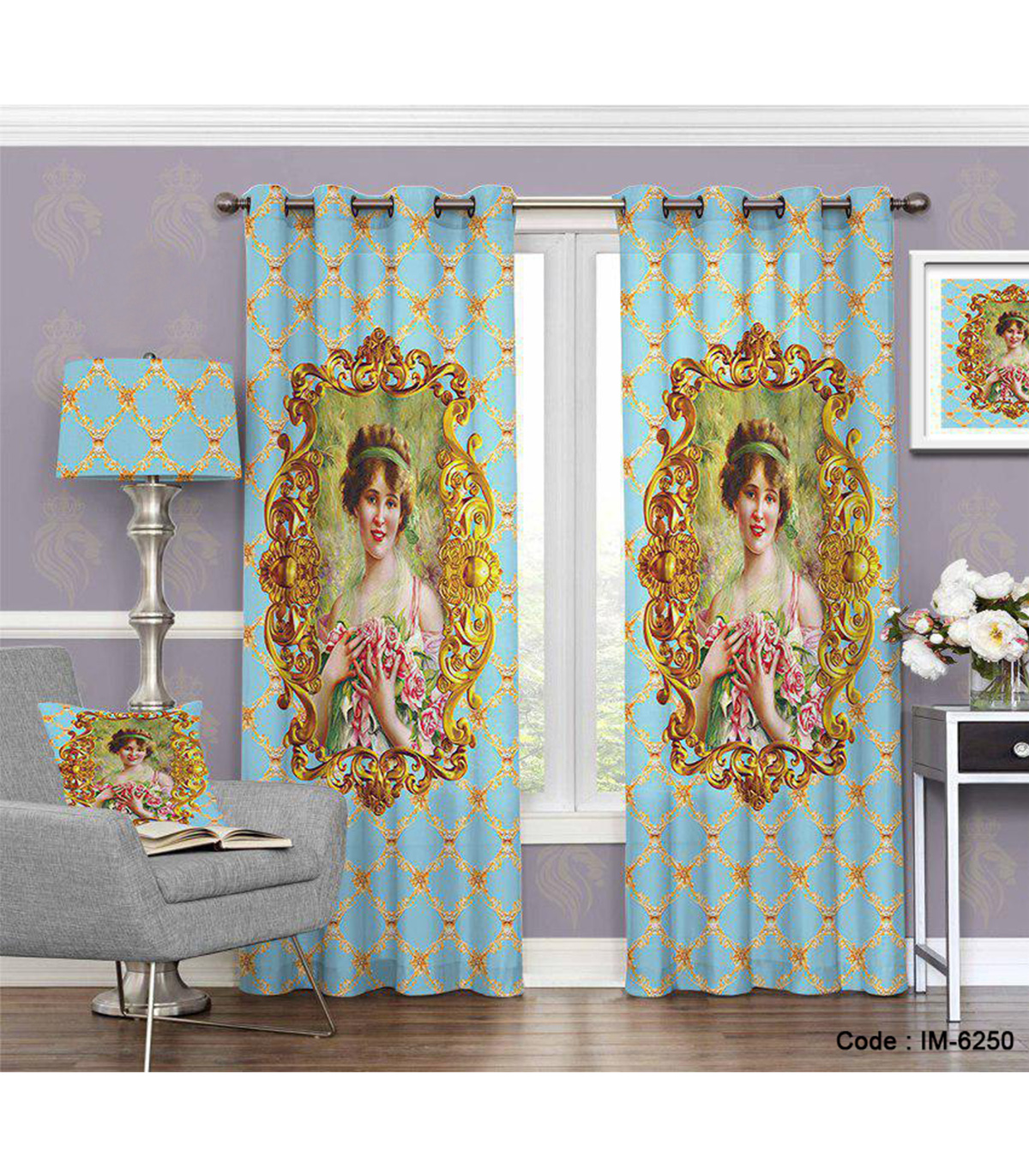 پرده اتاق خواب طرح کلاسیک لیدی