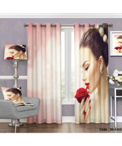 پرده پانچی دو تکه طرح چهره