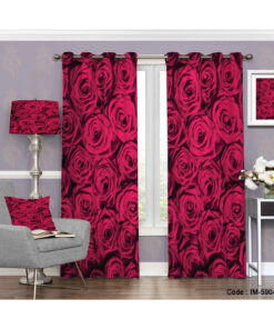 پرده اتاق خواب طرح رزهای سرخابی