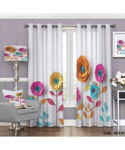 پرده سه بعدی اتاق خواب طرح گل های فانتزی