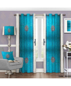 پرده پانچی اتاق پذیرایی آبی درباری طرح ستاره