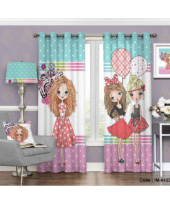 پرده دخترانه اتاق کودک طرح cute love