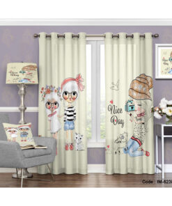 پرده دخترانه طرح کارتونی nice day