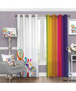 پرده پانچی ساده طرح رنگارنگ