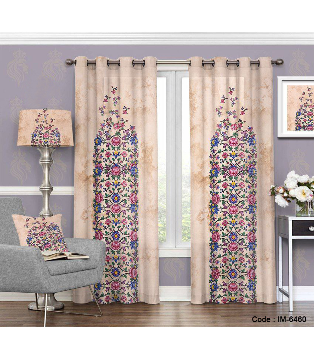 پرده پانچی دو تکه طرح نیایش