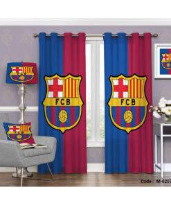 پرده اتاق خواب پسرانه طرح بارسلونا