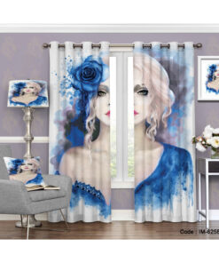 پرده پانچی طرح آبرنگی چهره