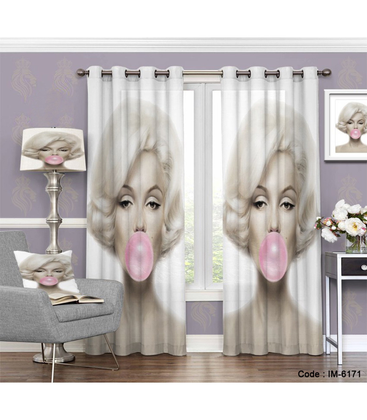 پرده پانچی طرح مرلین مونرو