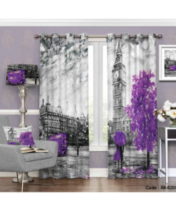 پرده دو تکه پانچی طرح شهر لندن