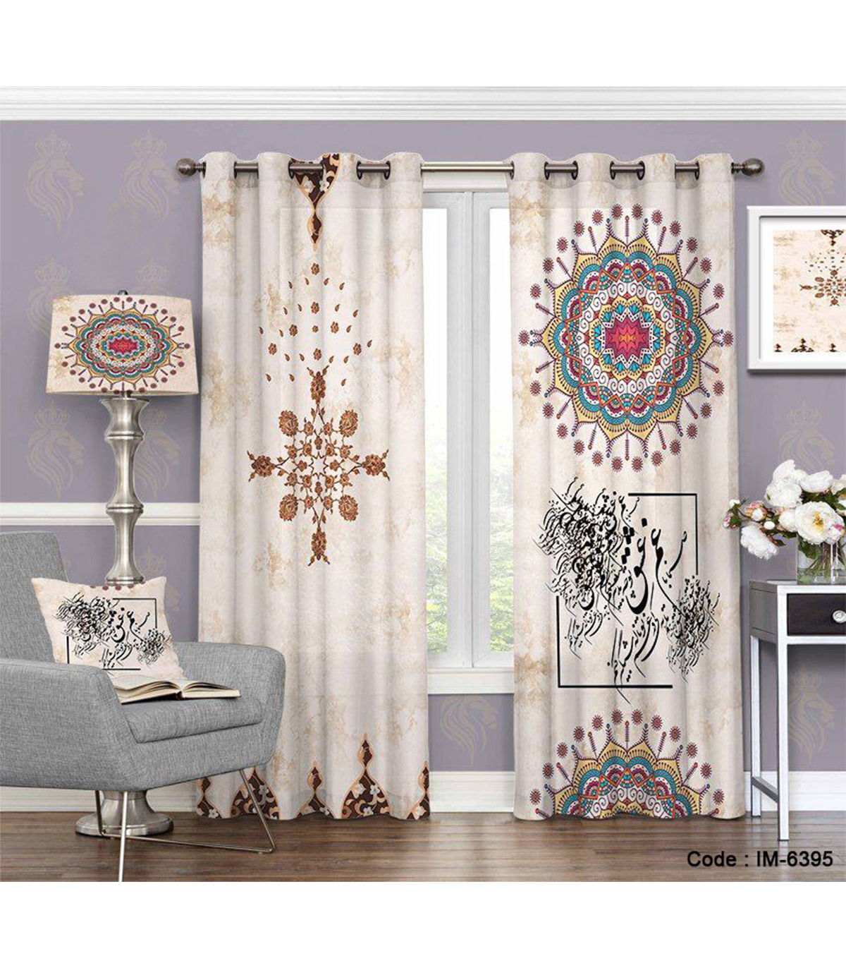 پرده اتاق خواب سنتی طرح غم عشق