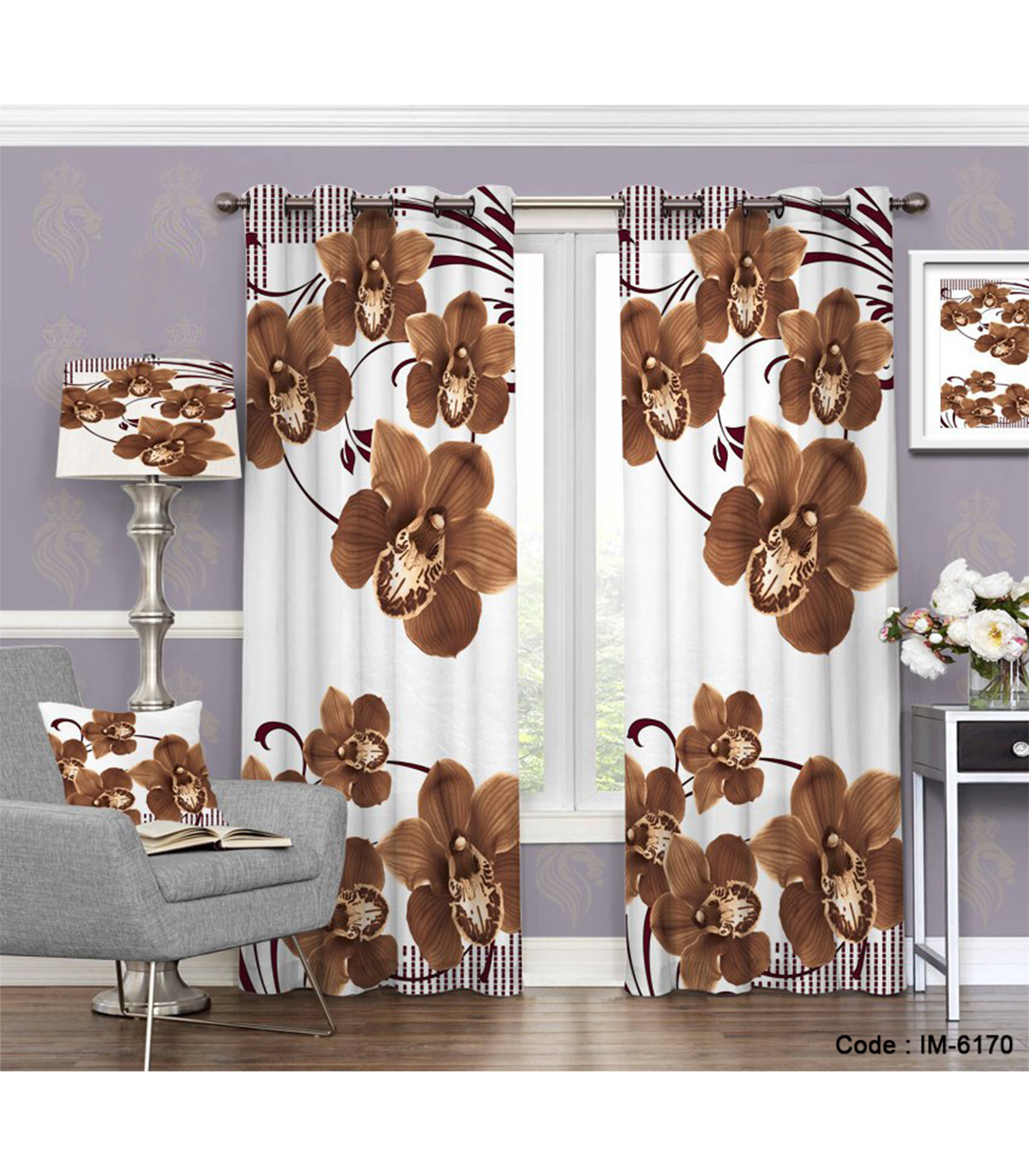 پرده خواب پانچی طرح گل میمون