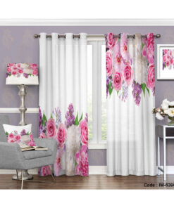 پرده اتاق خواب عروس طرح دسته گل رز