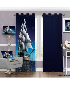 پرده پانچی طرح کشتی در دریا