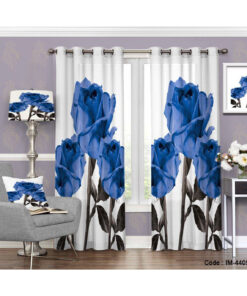 پرده پانچی سه بعدی طرح رز آبی