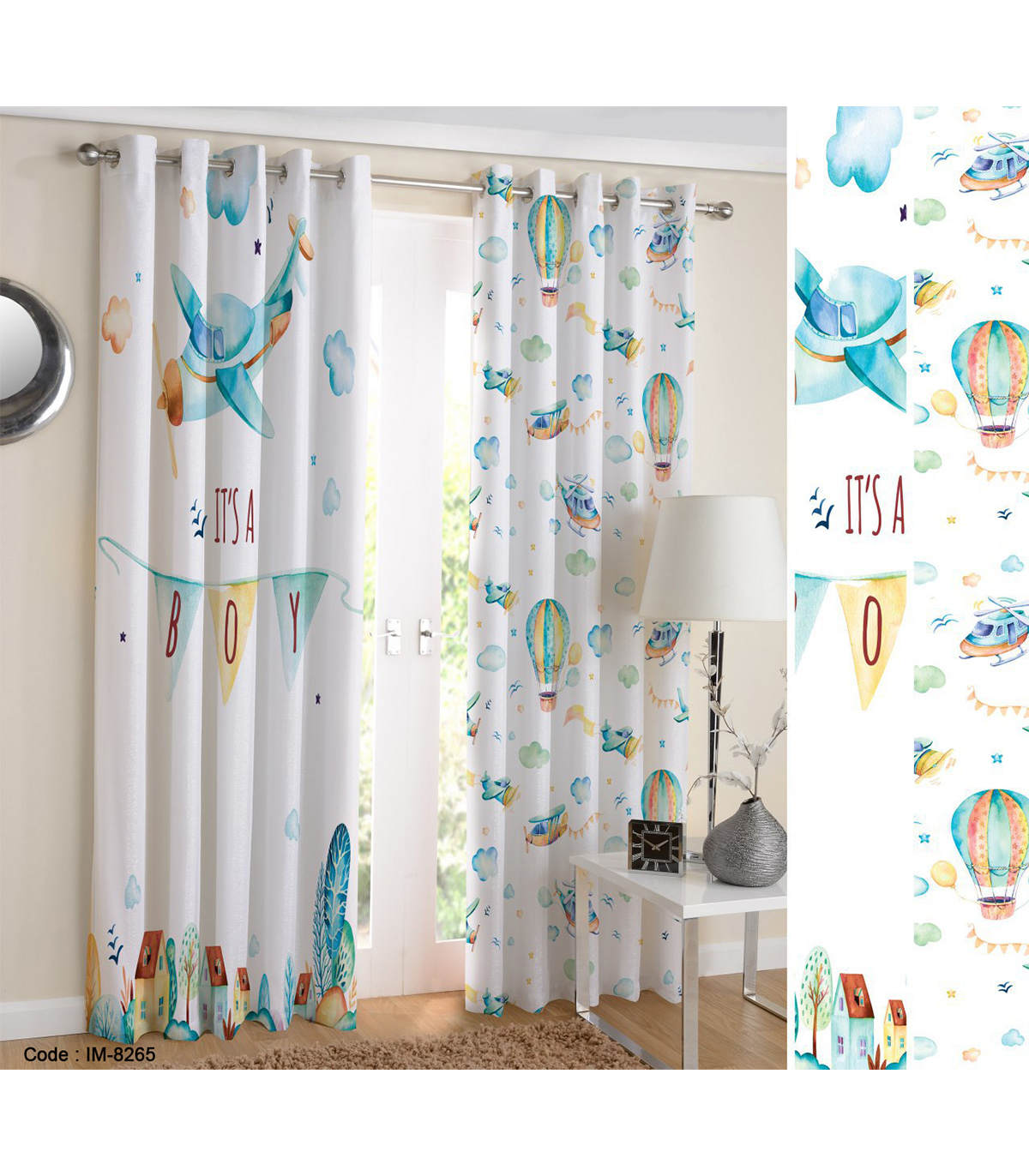 پرده اتاق کودک پسر طرح بالون