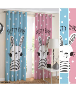 پرده اتاق دخترانه و پسرانه طرح pretty bunny