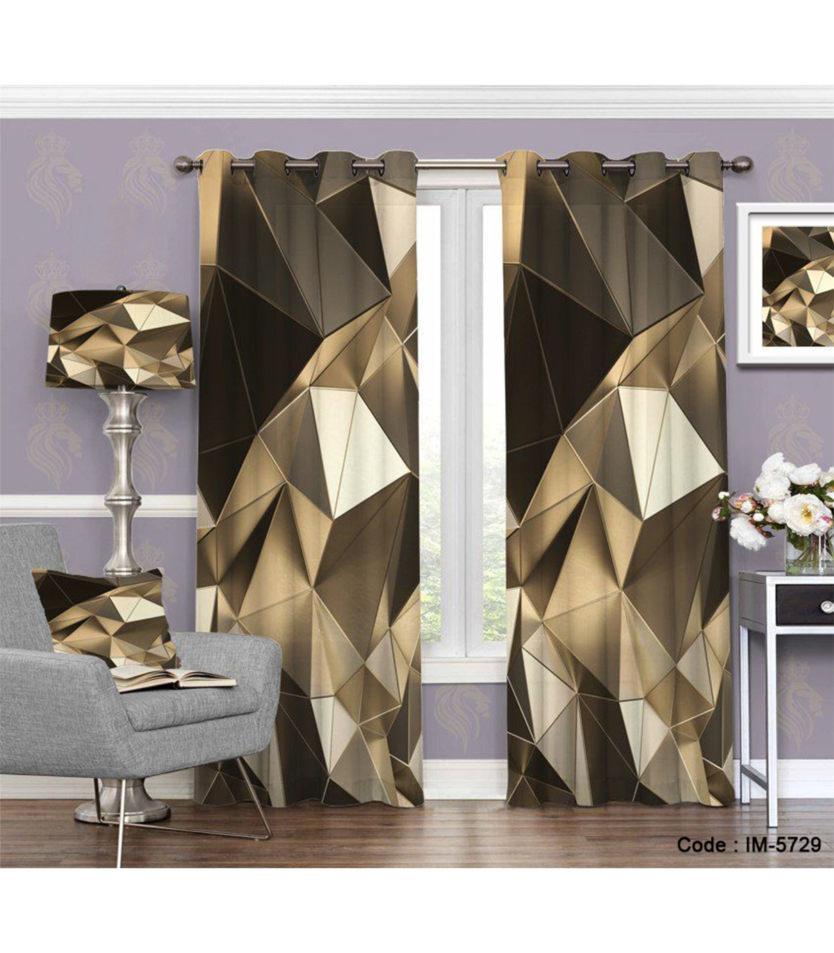 پرده پانچی سه بعدی طرح انتزاعی