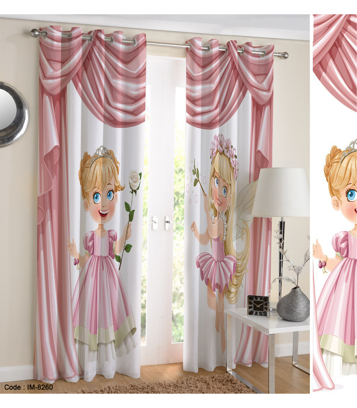 پرده سه بعدی اتاق کودک دختر طرح فرشته کوچولو