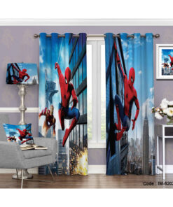 پرده دو تکه پانچی طرح مرد عنکبوتی