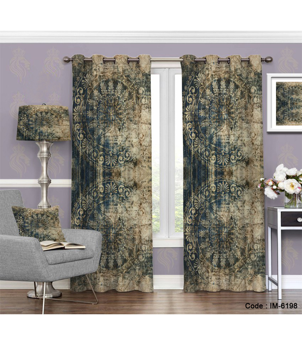 پرده اتاق پذیرایی و خواب طرح پتینه