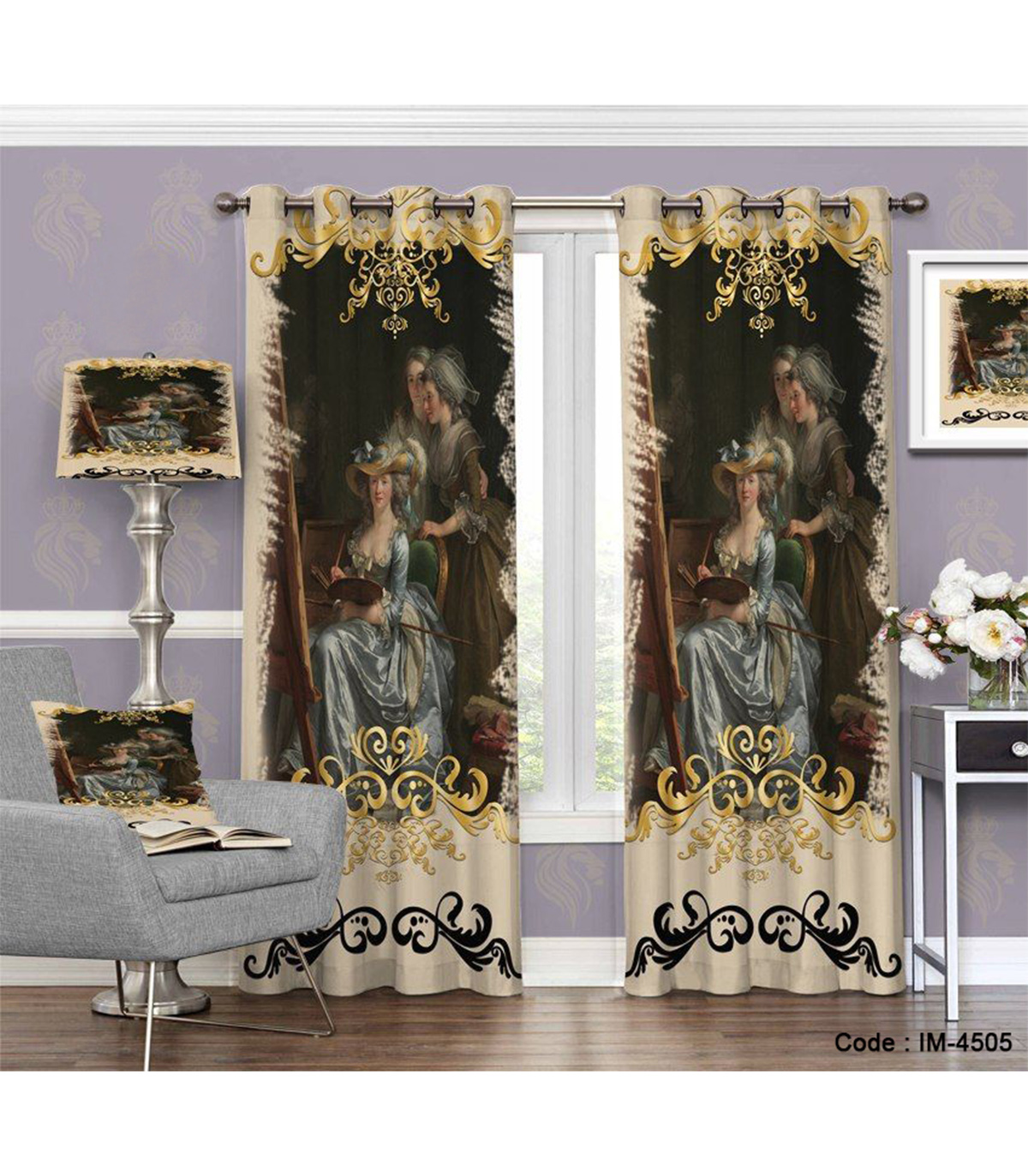 پرده کلاسیک دو تکه طرح میراکل