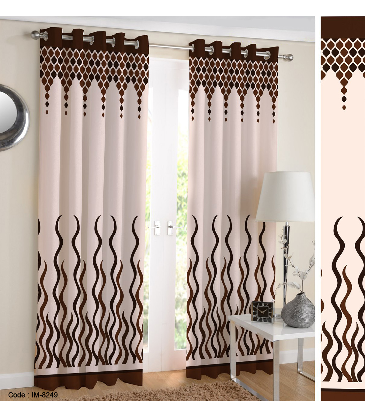 پرده شیک و ساده پذیرایی طرح ماهور