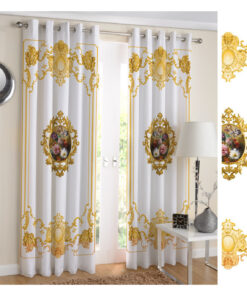 پرده پانچی اتاق پذیرایی طرح قاب گل