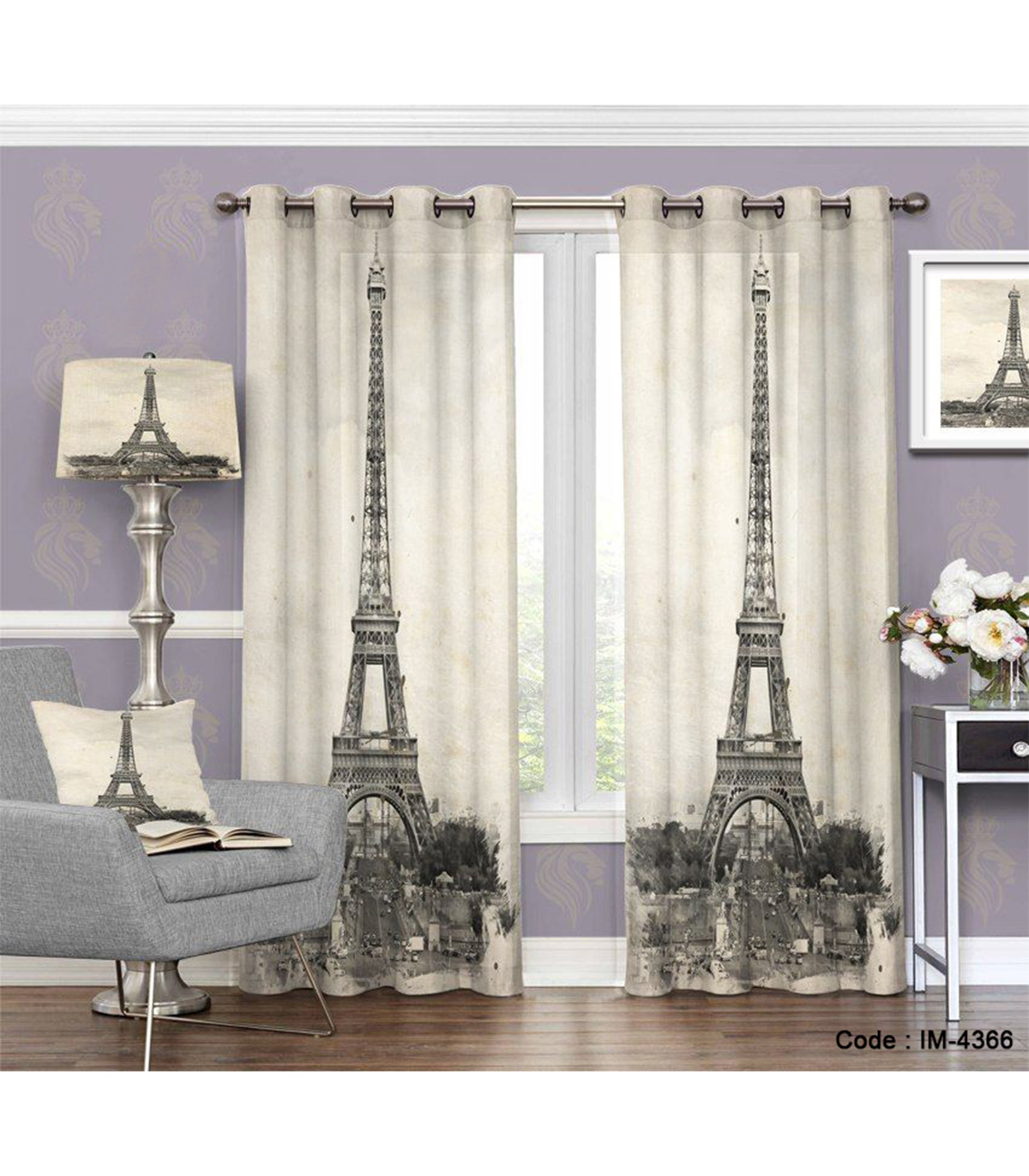 پرده پانچی سه بعدی طرح ایفل