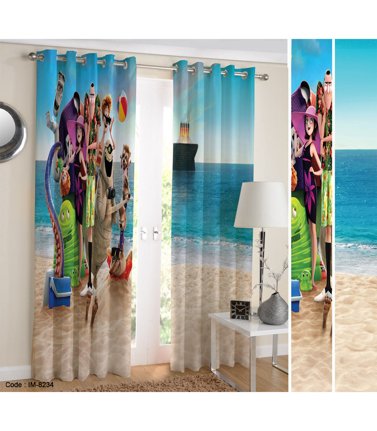 پرده اتاق کودک طرح کارتون هتل ترانسیلوانیا