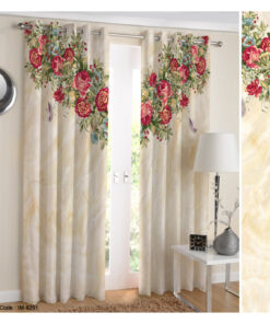 پرده پانچی اتاق خواب و پذیرایی طرح حاشیه گل