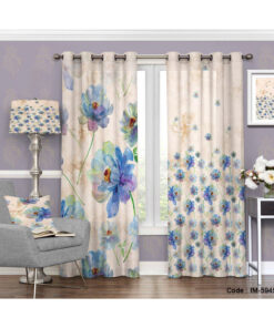 پرده اتاق خواب با رنگ های ملایم طرح گل